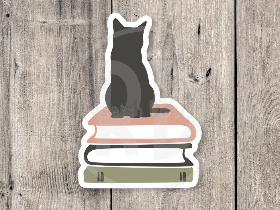 Cat and Book Lover - Vinyl Sticker