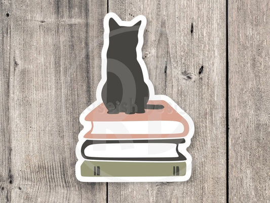 Cats and books sticker, book worm, book nerd, funny water bottle sticker, reading quotes, book lover gift, cute, cat mom