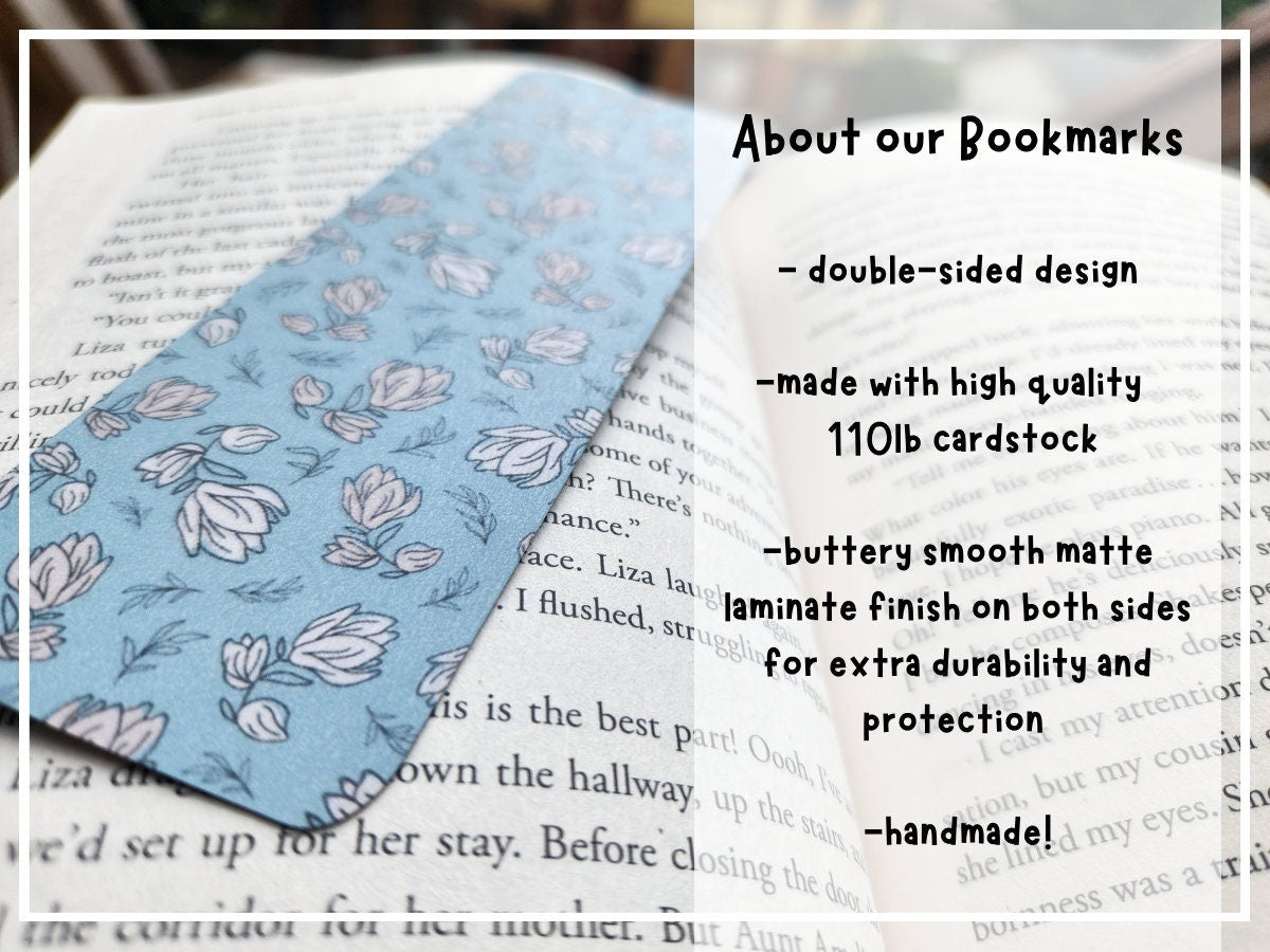 Cute Clouds Double-Sided Bookmark Book Lover Gift Laminated Bookmark Bookworm Reading Gifts Blue Sky Pattern