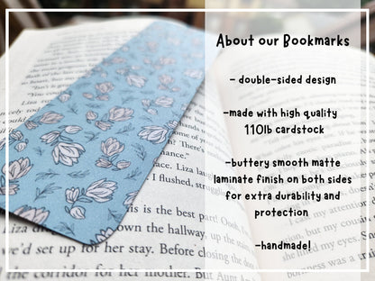 Cute Cat Double Sided Bookmark, book lover gift, laminated bookmark, bookworm, reading gifts, kawaii kitty in clouds, cat lover