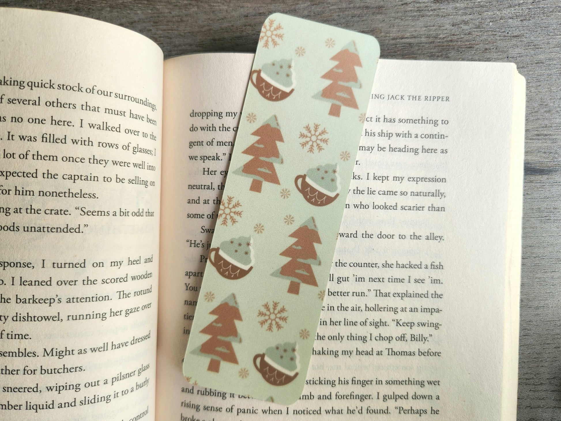 Cute Christmas bookmark, christmas trees, book lover gift, reading, bookish, spooky book accessories, winter bookmarks