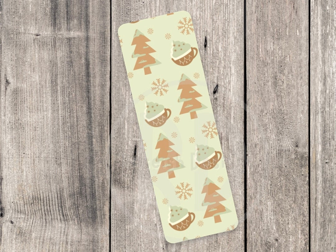 Cute Christmas bookmark, christmas trees, book lover gift, reading, bookish, spooky book accessories, winter bookmarks