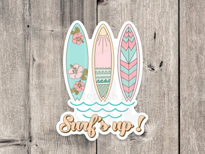 Beach lover water bottle sticker, vintage summer laptop sticker, surfer gift, travel, beachy, summertime quotes, summer vibes, pastel