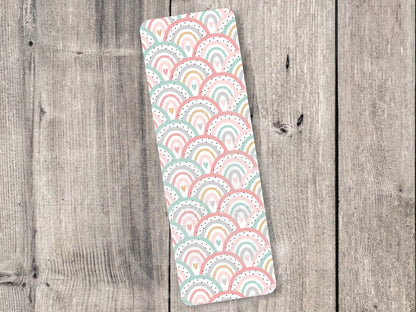 Pastel Rainbow Bookmark set, Rainbows and Hearts, Book lover gift, Bookish, Cute bookmarks, Laminated, Double-sided Bookmark