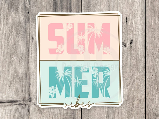 Beach lover water bottle sticker, vintage summer laptop sticker, surfer gift, travel, beachy, summertime quotes, summer vibes, pastel