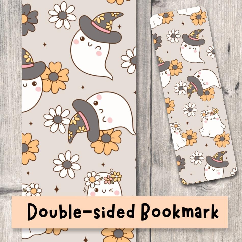 Witchy Ghost Halloween Bookmark Cute Ghosts Book Lover Gift Reading Bookish Spooky Book Accessories Fall Bookmarks Retro