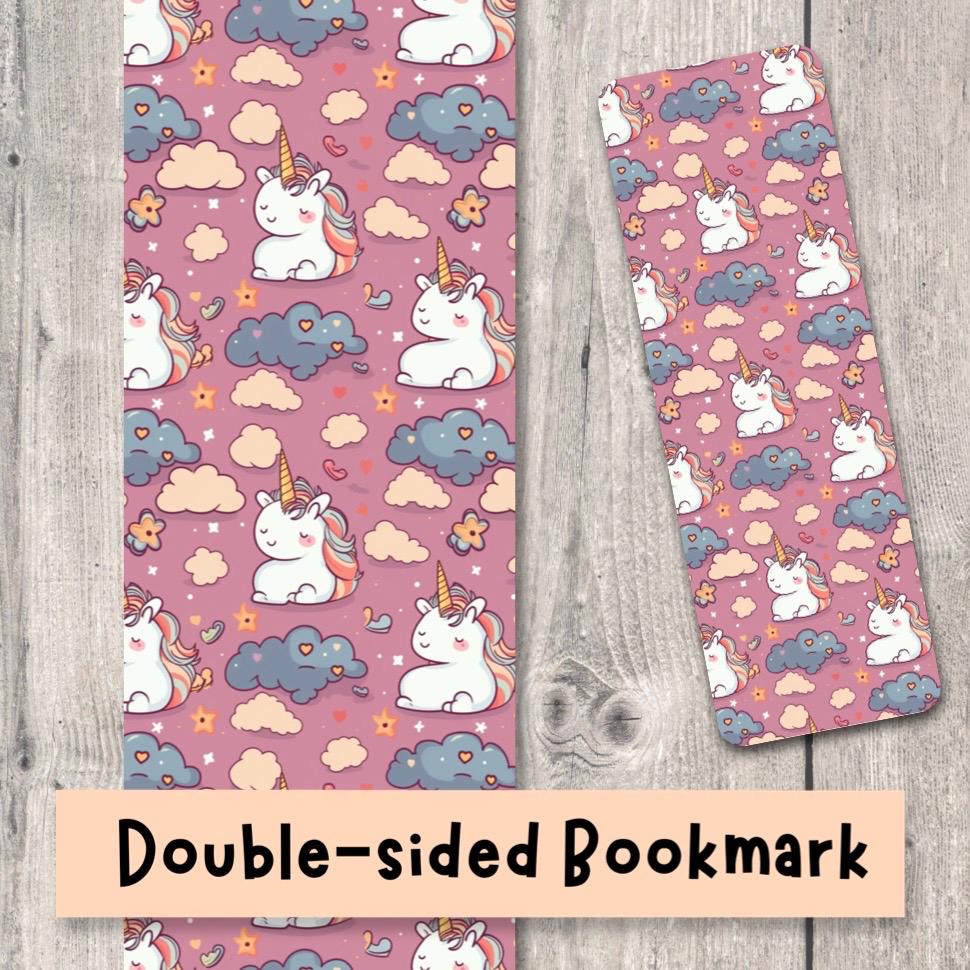 Unicorn Double-Sided Bookmark - Cute Laminated Gift for Book Lovers