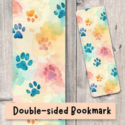 Paw Print Bookmark Bookish Gifts Book Accessory for Dog Lovers Animal Pattern Bookmark Double-Sided