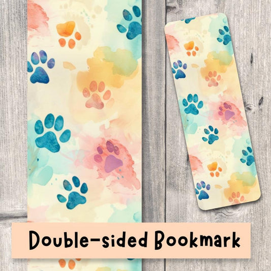 Paw Print Bookmark Bookish Gifts Book Accessory for Dog Lovers Animal Pattern Bookmark Double-Sided