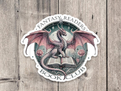 Fantasy readers book club sticker, book worm, book nerd, water bottle sticker, reading quotes, book lover gift, cute, introvert stickers