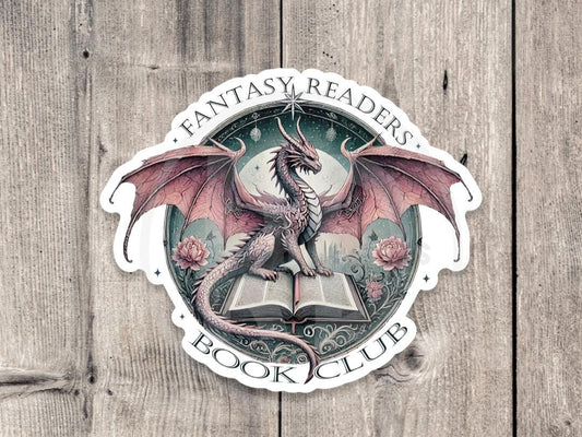 Fantasy readers book club sticker, book worm, book nerd, water bottle sticker, reading quotes, book lover gift, cute, introvert stickers