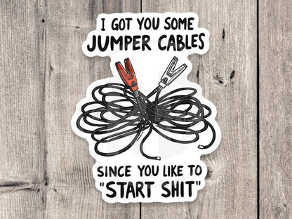 Funny Offensive Jumper Cables - Vinyl Sticker