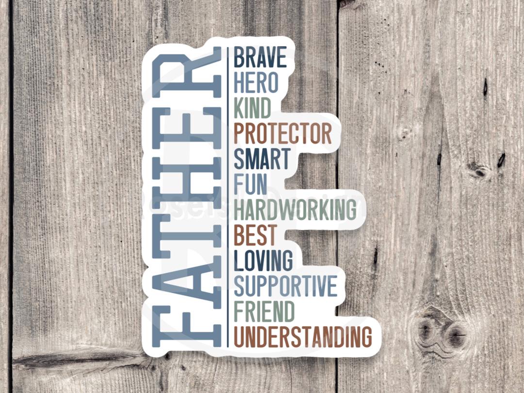 Father, Cute Father's Day - Vinyl Sticker