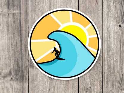 Beach sticker, surf gifts, surfer stickers, summer, water bottle sticker, beach life, ocean lover, beach vibes, aloha, surfer girl
