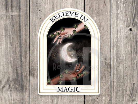 Believe in magic sticker, witchy stickers, goth, Halloween stickers, water bottle stickers, mystical
