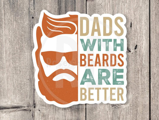 Dads with beards water bottle sticker, funny fathers day gift, laptop sticker, gift for dad, hero, stickers for him, adult humor