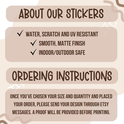 Custom Logo Vinyl Stickers, Custom Round Matte Stickers, Water-resistant, Party Favors, Business Labels, Your Design, Small Business Sticker