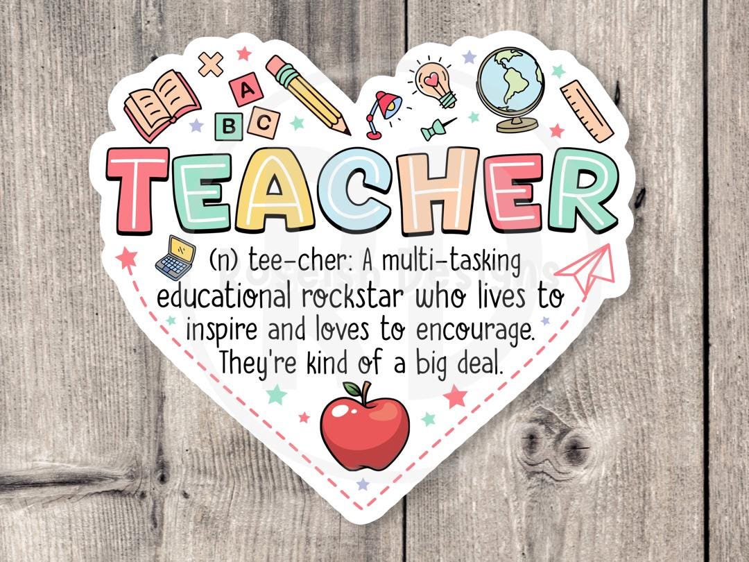 Teacher Heart - Vinyl Sticker