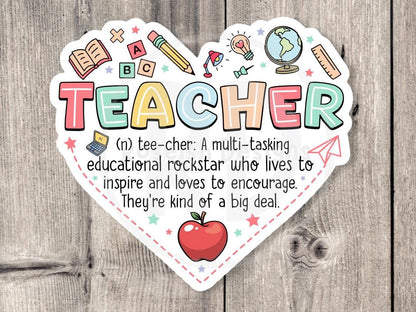 Teacher Heart - Vinyl Sticker