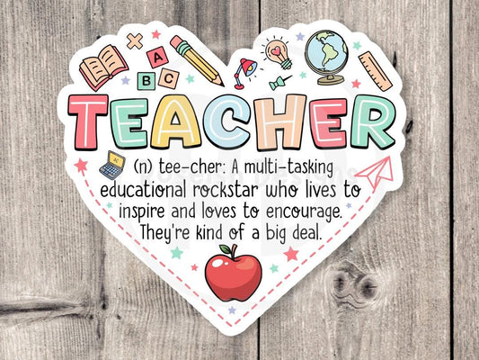 Teacher Heart - Vinyl Sticker