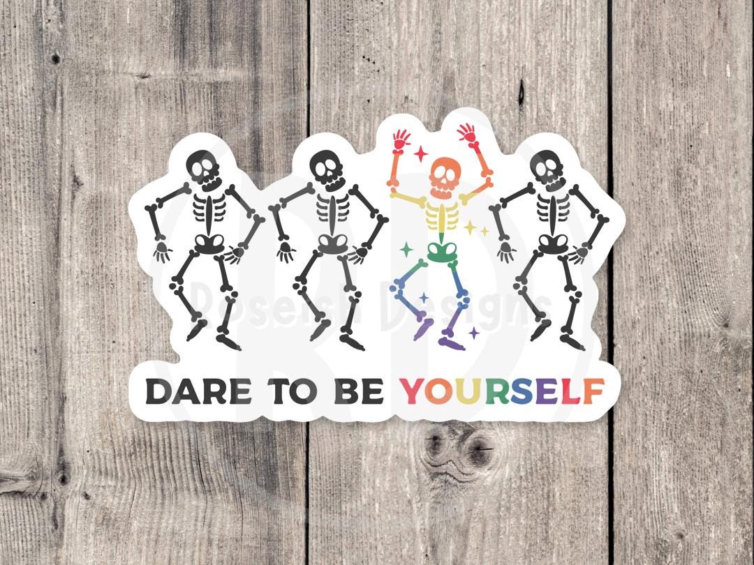 Pride sticker, LGBTQ+ support, pride flag, rainbow, all for love, love for all water bottle sticker, laptop sticker, dare to be yourself