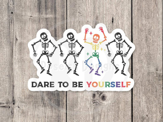 Pride sticker, LGBTQ+ support, pride flag, rainbow, all for love, love for all water bottle sticker, laptop sticker, dare to be yourself