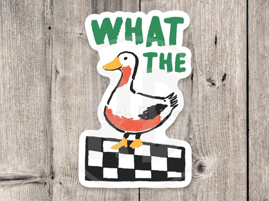 What the Duck, funny animal water bottle sticker, animal pun, funny duck gifts, animal lover gift, punny jokes, meme sticker