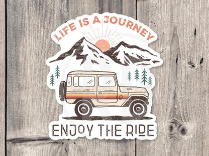 Life is a Journey, Adventure sticker, outdoorsy gifts, hiking stickers, camping life, travel stickers, water bottle stickers