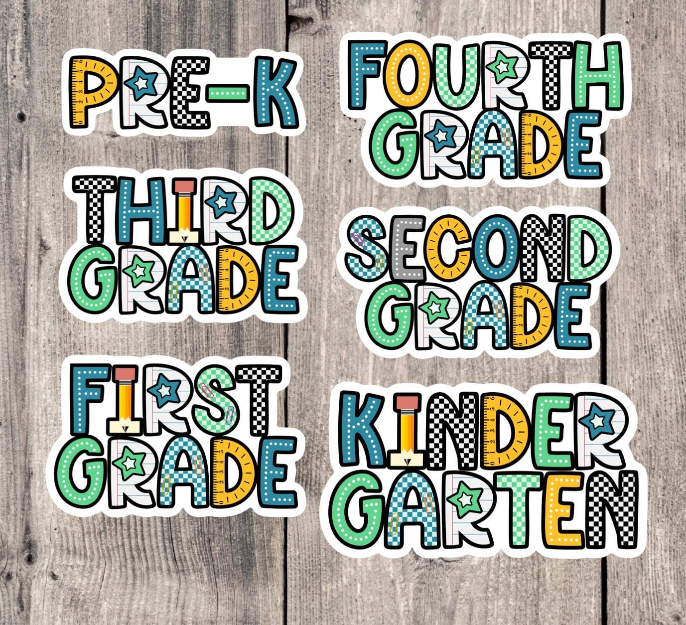 Back to School Sticker, Grade Level Water Bottle Sticker, 1st Grade, 2nd Grade, 3rd Grade, 4th Grade, Pre-K, Student Gift, Kids