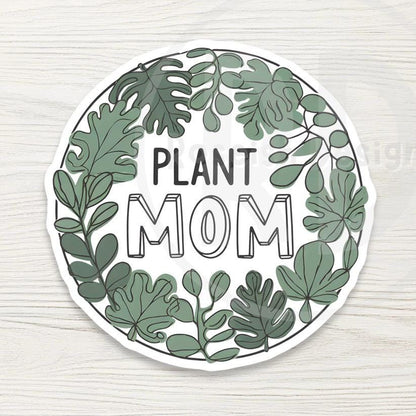 Plant Mom Vinyl Water Bottle Sticker - Gardening Gift