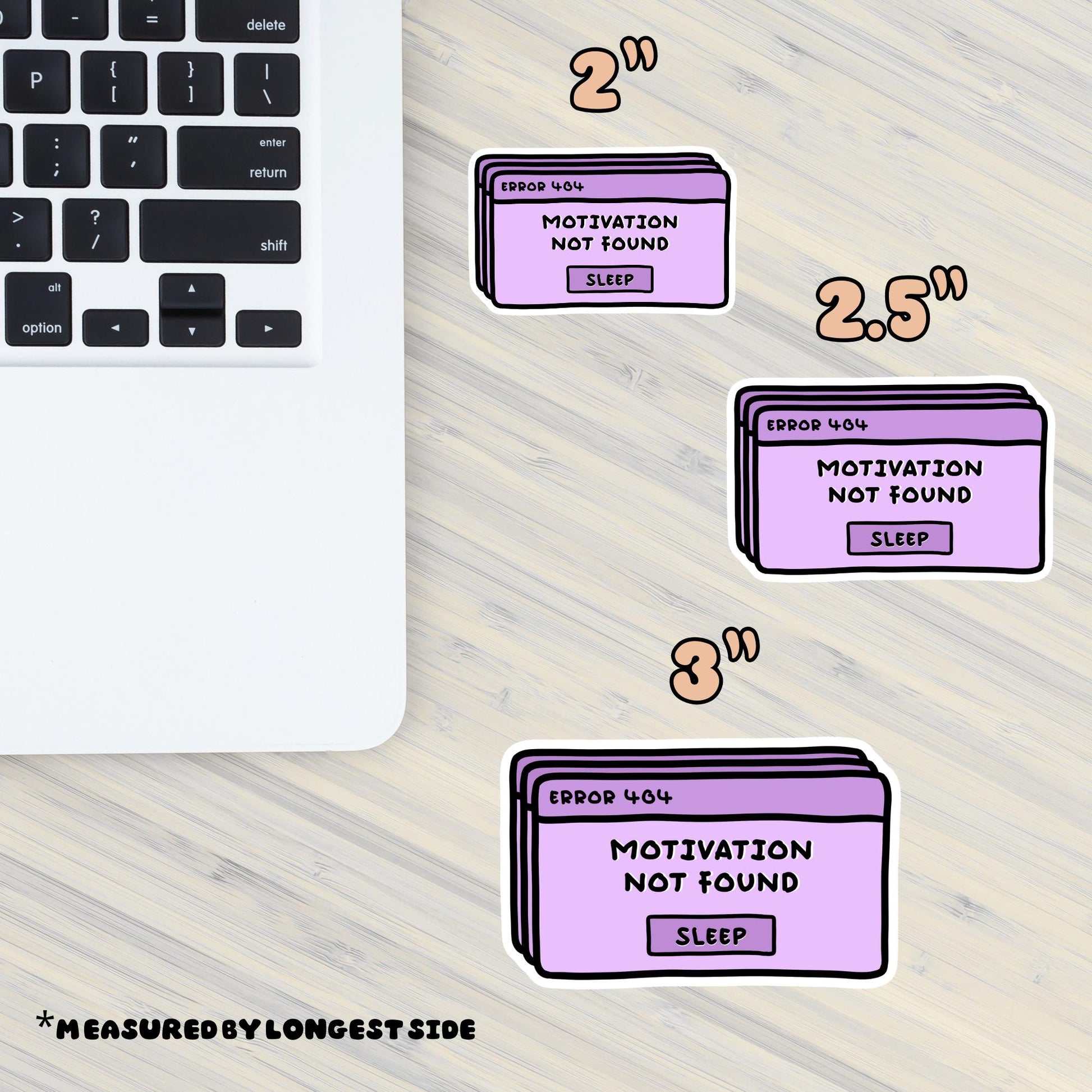 Error 404 Motivation Not Found Sticker: Dark Humor Meme Vinyl Sticker