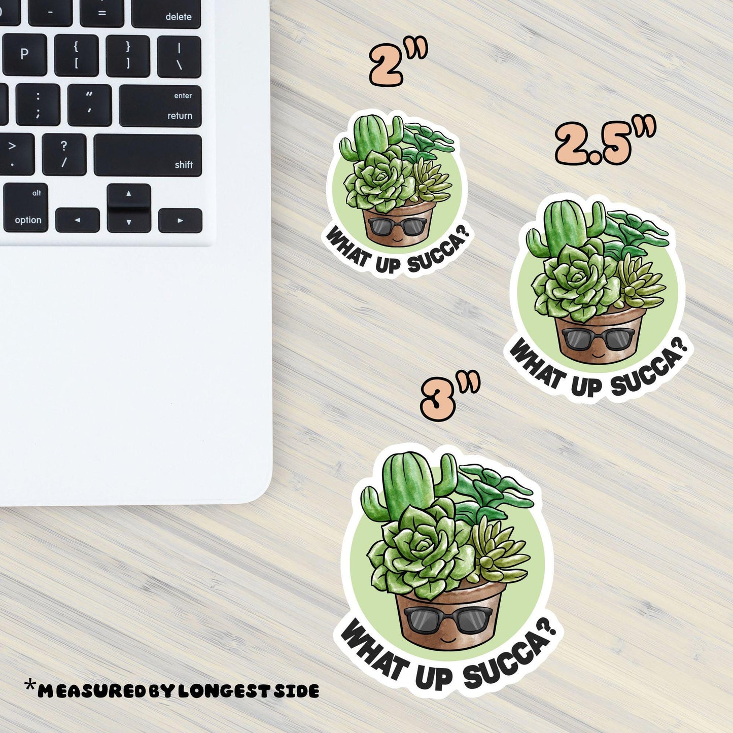 Funny Succulent Sticker: "What Up Succa" - Punny Plant Lover Gift
