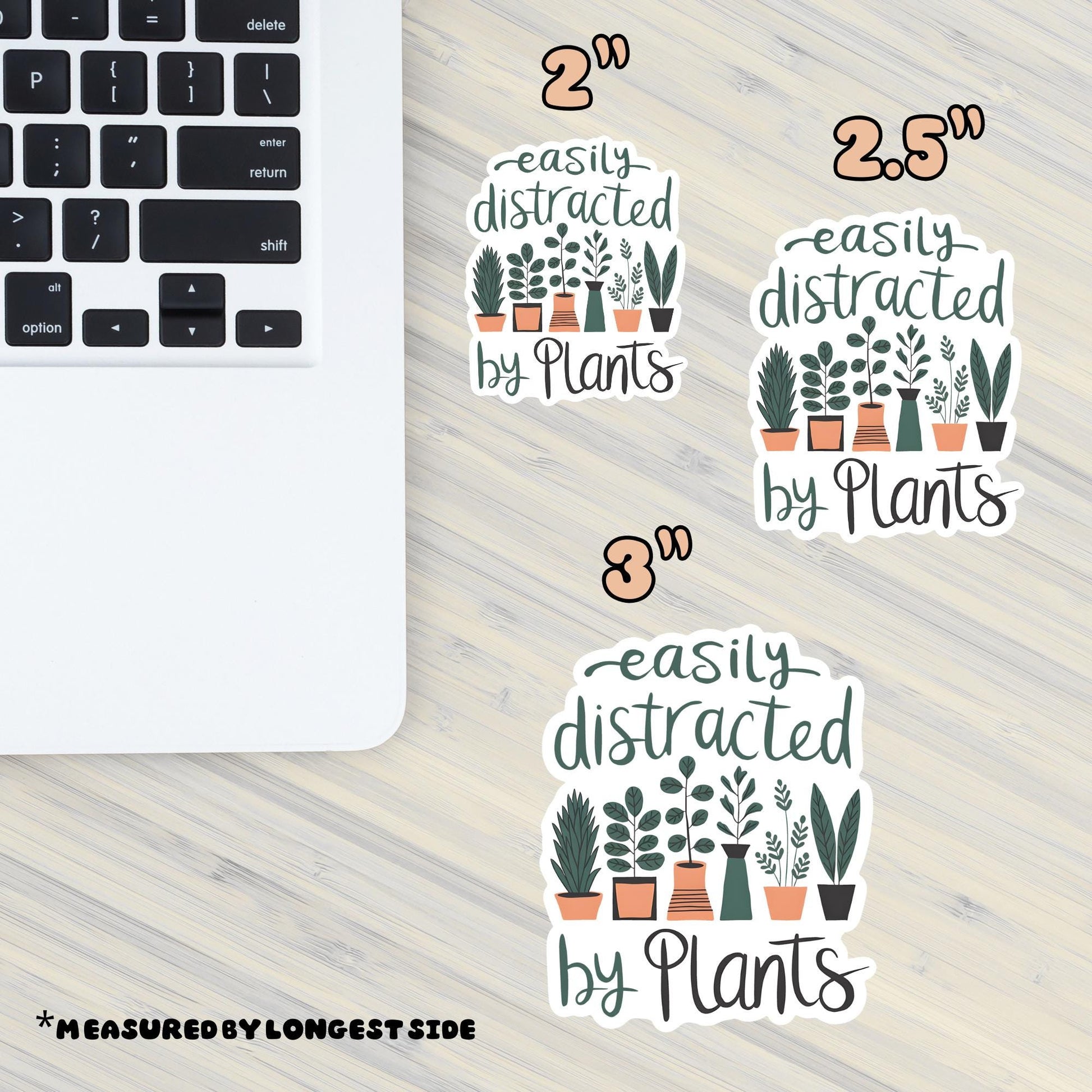 Easily Distracted by Plants Sticker: Funny Plant Lover Gift