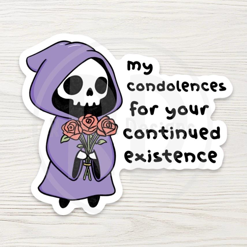 Funny Grim Reaper Sticker, Dark Humor Decal, Sarcastic Existential Dread Gift
