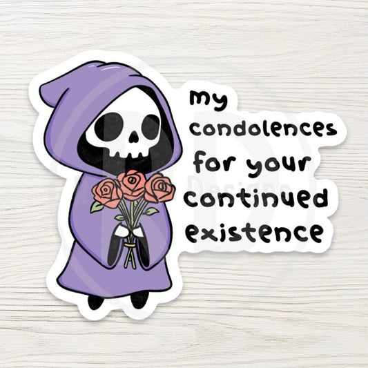 Funny Grim Reaper Sticker, Dark Humor Decal, Sarcastic Existential Dread Gift